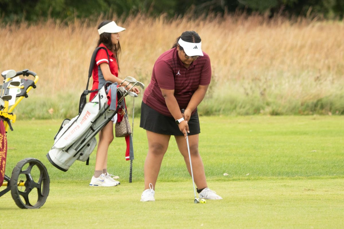 Lupita Anzures getting ready to swing her club.